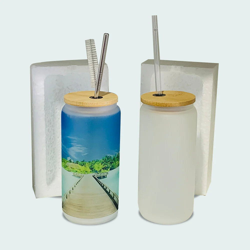 16oz Frosted Glass Tumbler