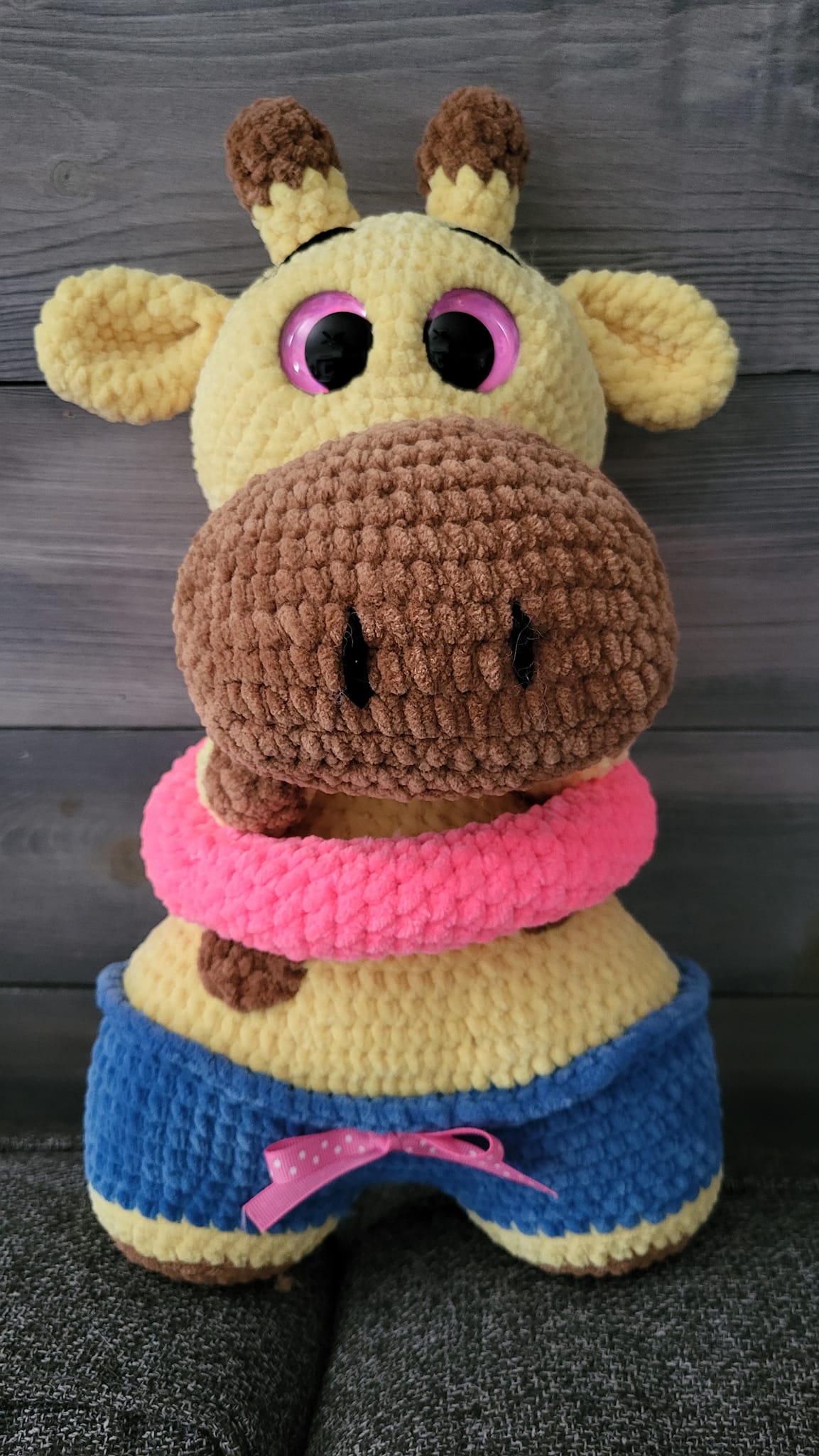 Giraffe with Pool Floatie